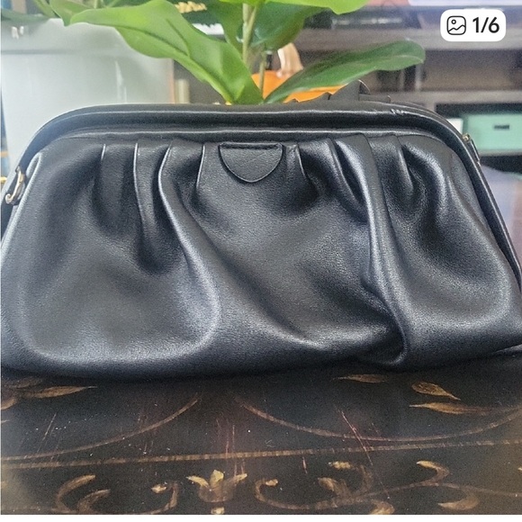 a new day Handbags - A New Day Classic Black Women’s Clutch Bag with Gold Chain